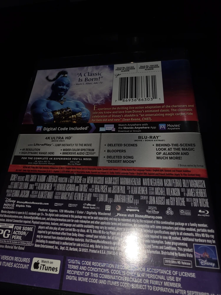 Disney's Aladdin 4K Ultra HD + Blu-ray
