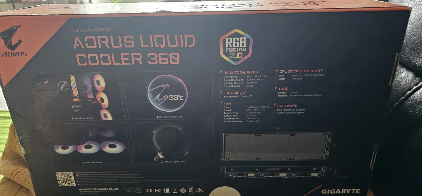 Aorus Liquid Cooler 360 CPU Cooler - New - photo 3