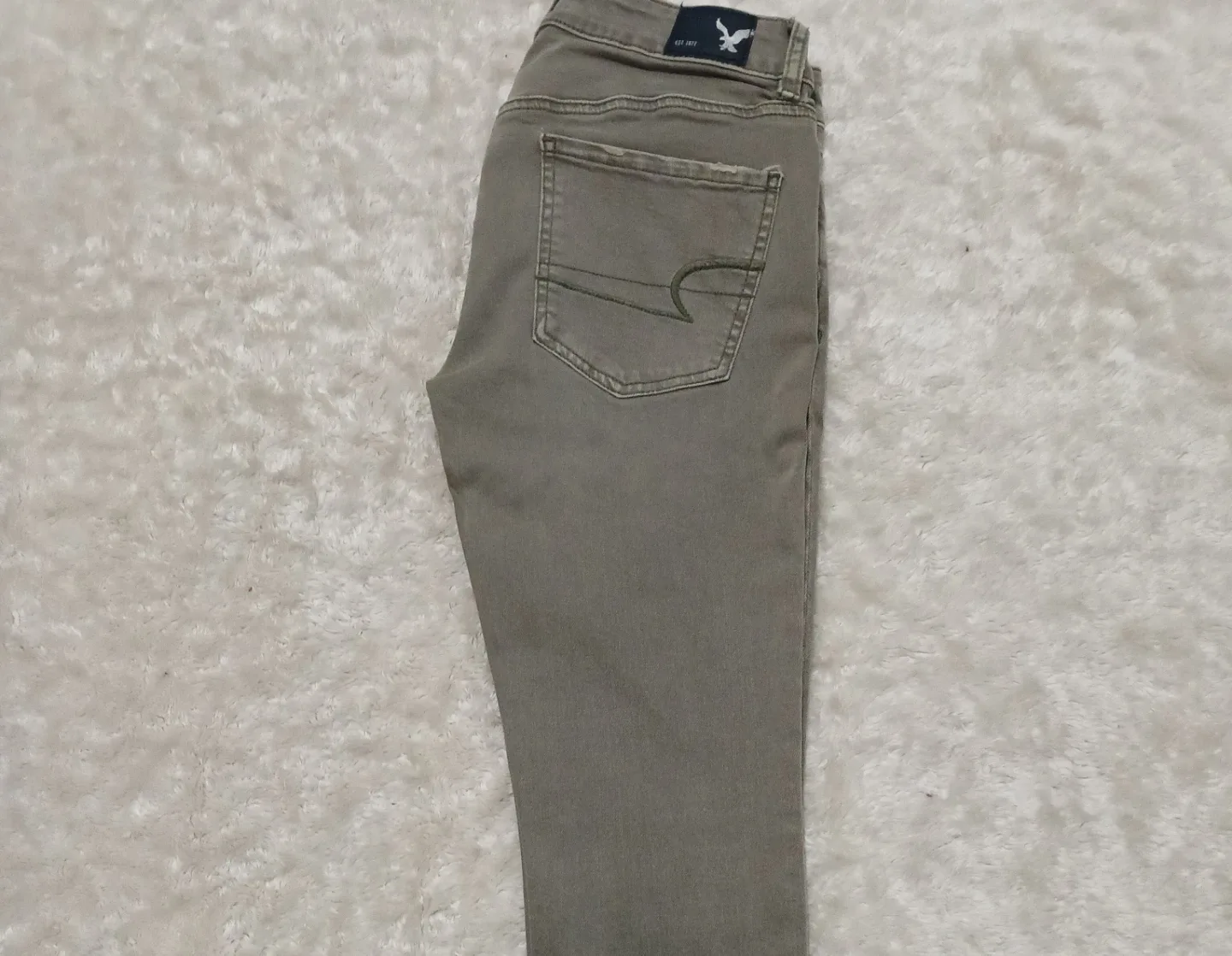 American Eagle Olive Green Jeans thumbnail