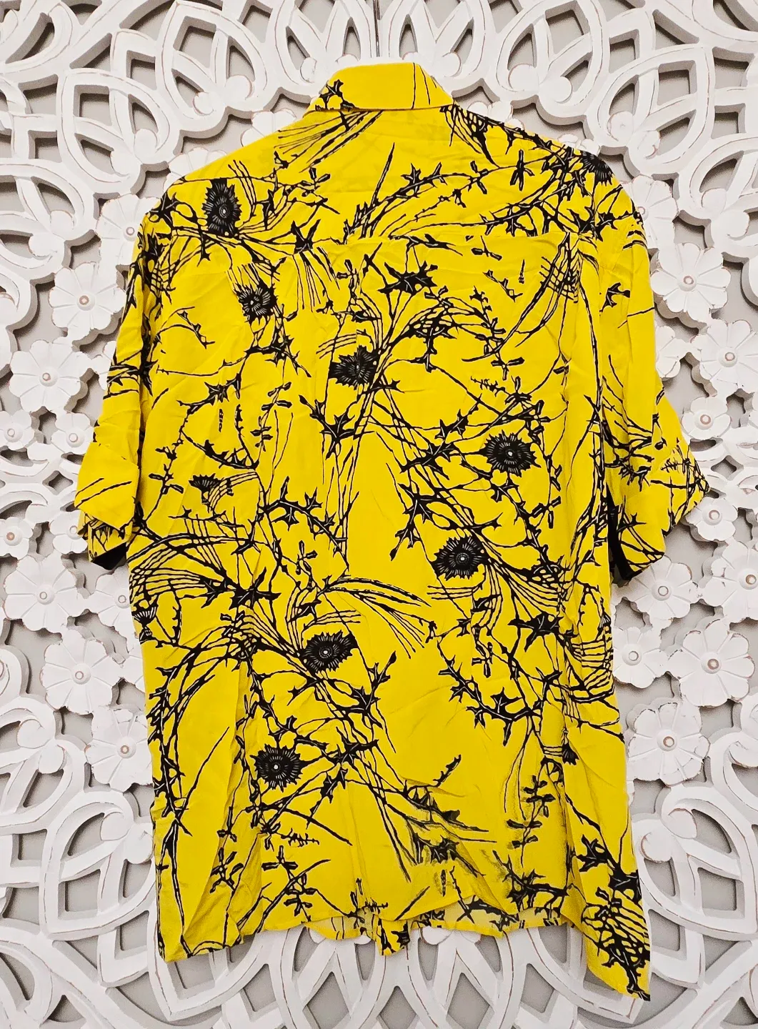 Yellow Patterned Short Sleeve Shirt image indicator(2)