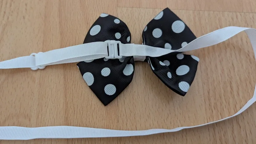 Polka Dot Dog Bow Tie - Black & White image indicator(3)