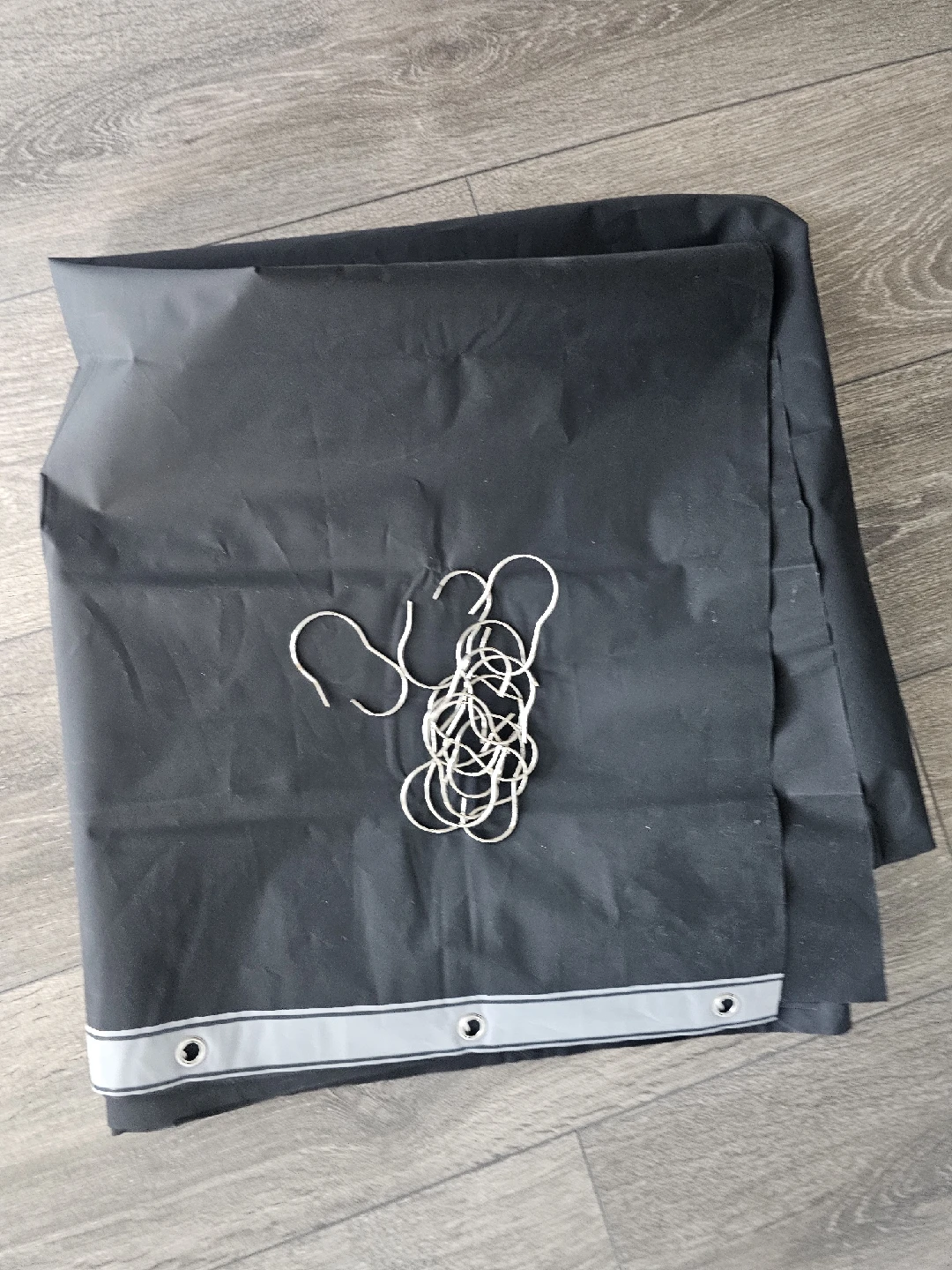 Black Shower Curtain liner with Hooks