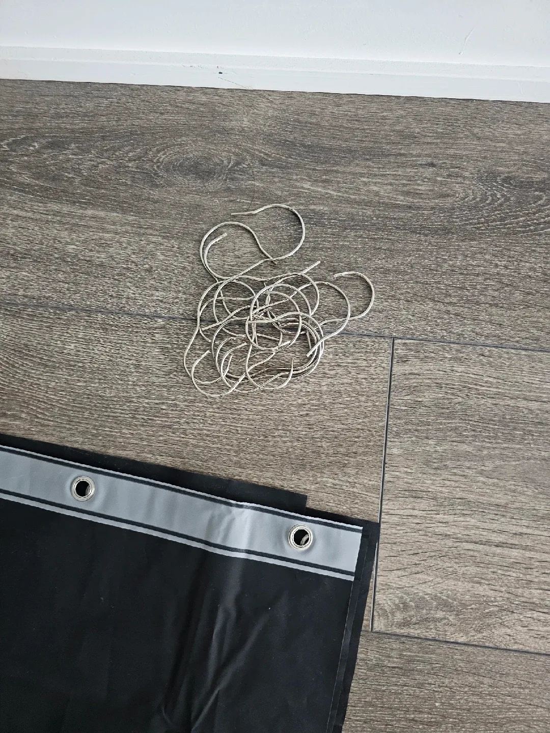 Black Shower Curtain liner with Hooks image indicator(5)