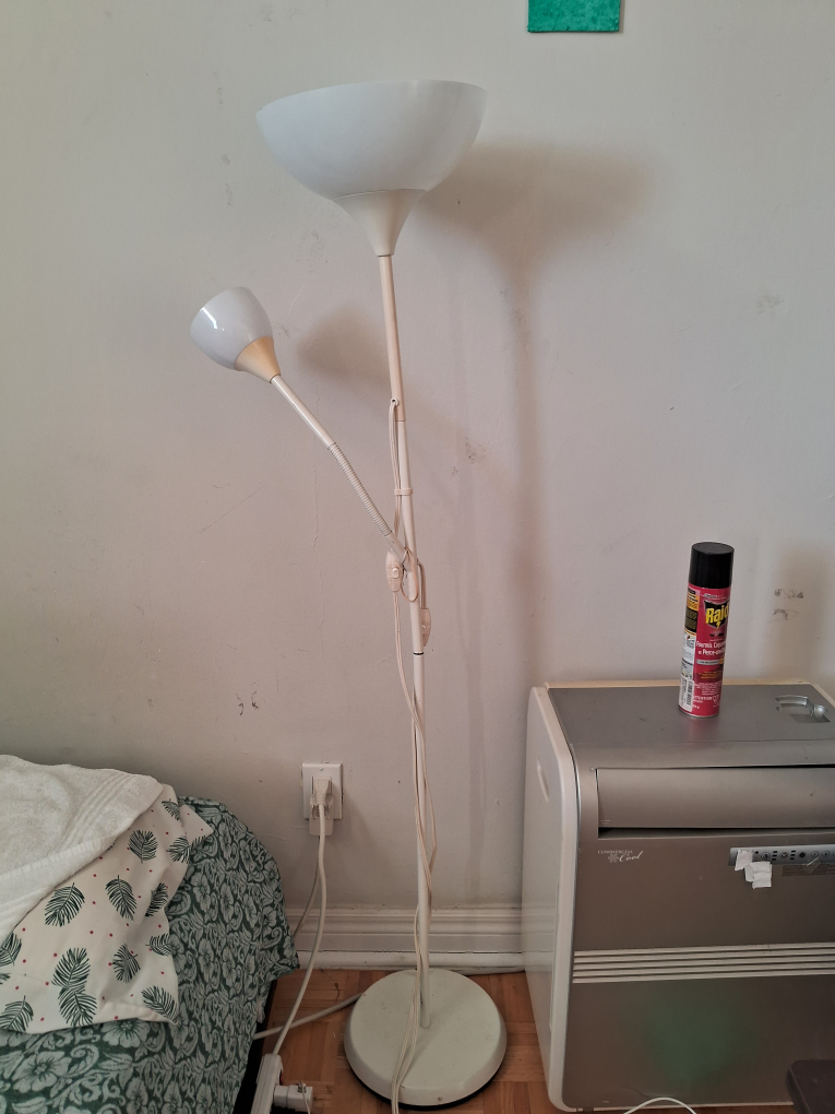Floor Lamp with Reading Light - White