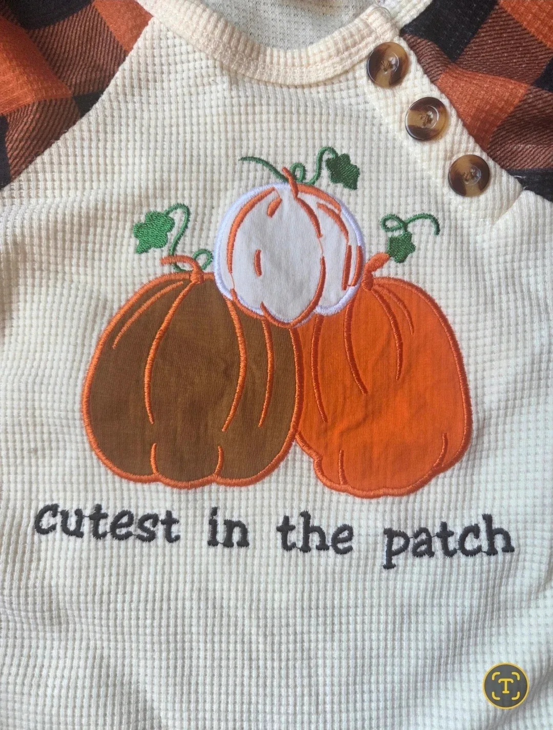 Brand New Newborn Halloween Outfit Pumpkin Long Sleeve Onesie image indicator(7)