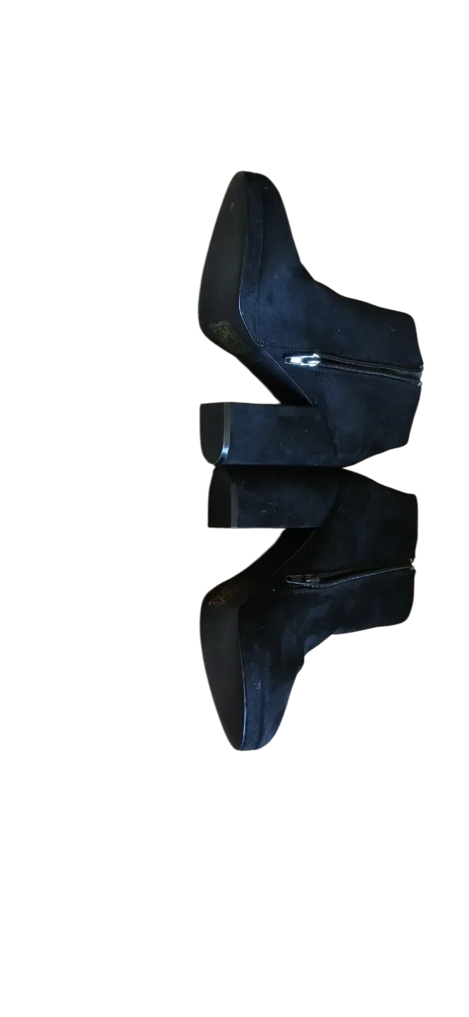 Black Platform Heel Booties