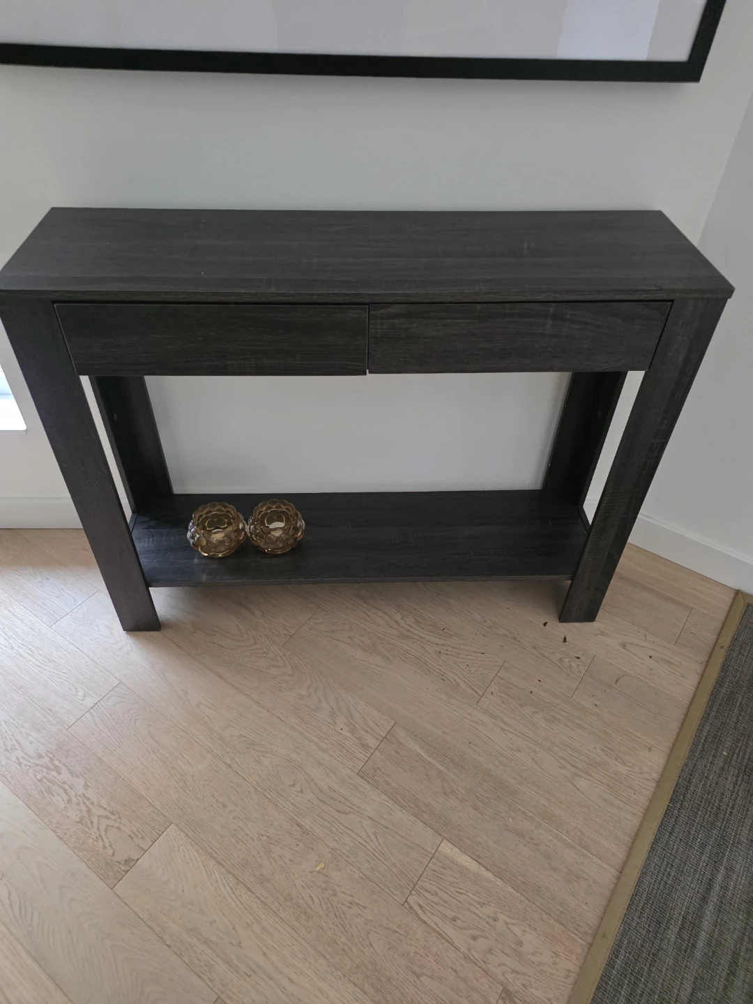 Dark Grey Console Table with Drawers