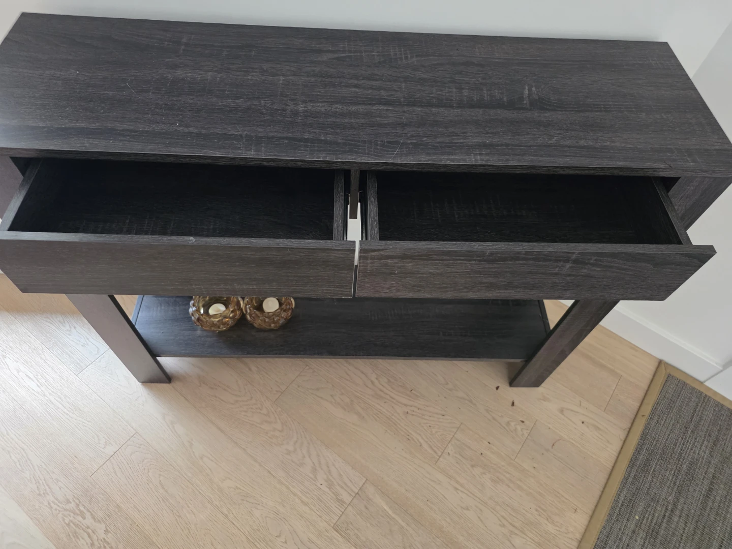 Dark Grey Console Table with Drawers - photo 2