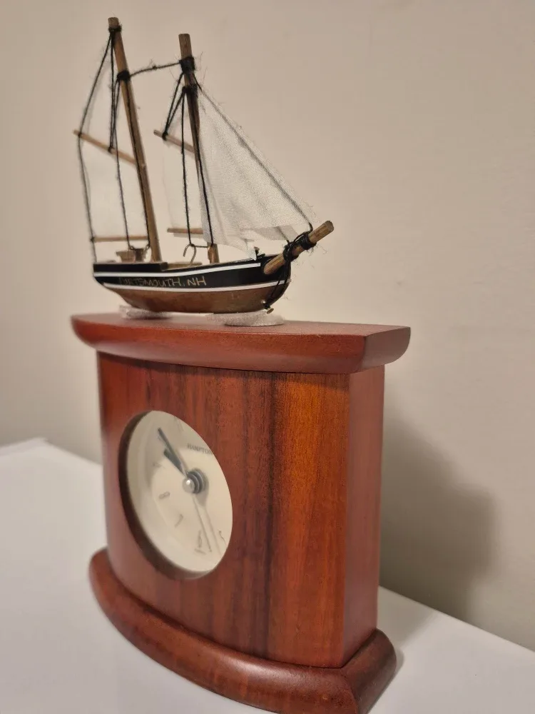 Hampton Wooden Clock with Sailboat ⛵️ image indicator(4)