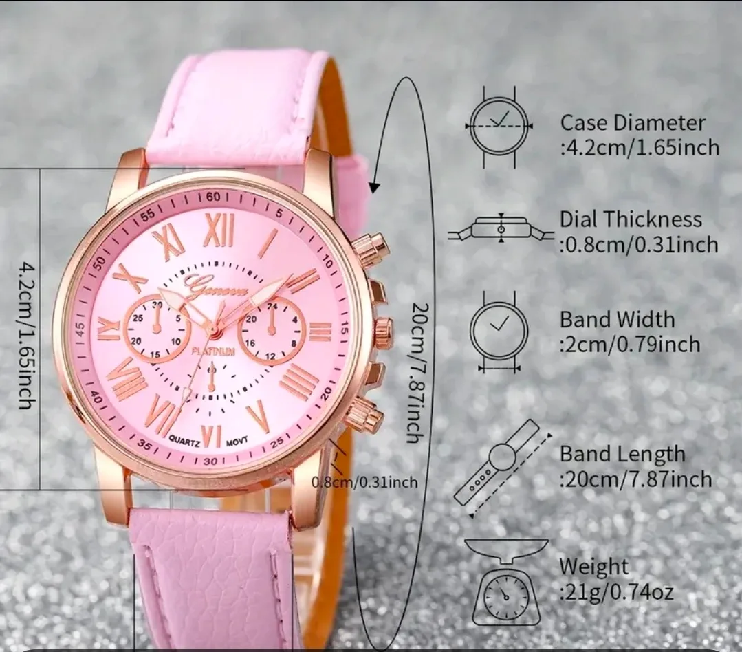 Geneva Platinum Quartz Watch image indicator(5)