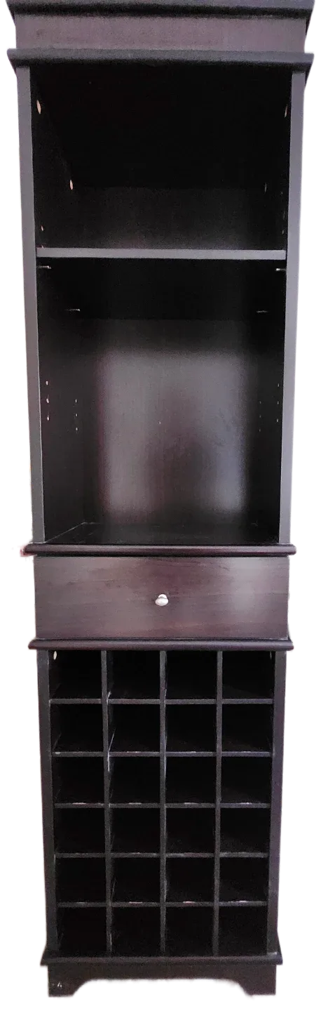 Dark Wood Wine Rack Cabinet