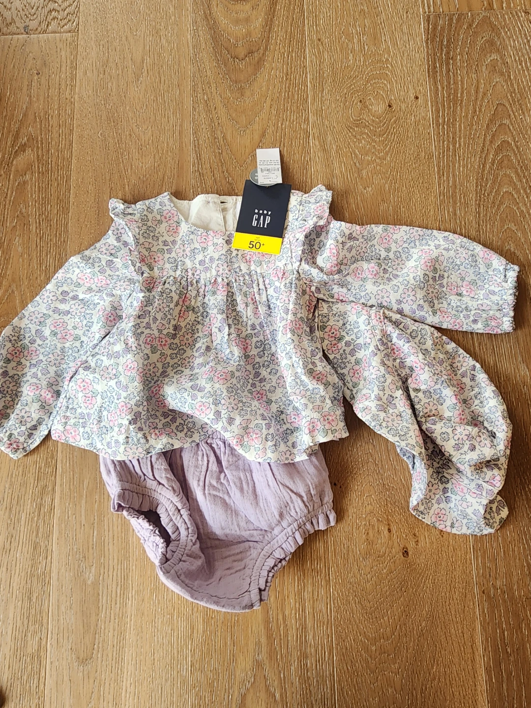 New Gap Baby Floral Top & Bloomer Set, 18-24 Months