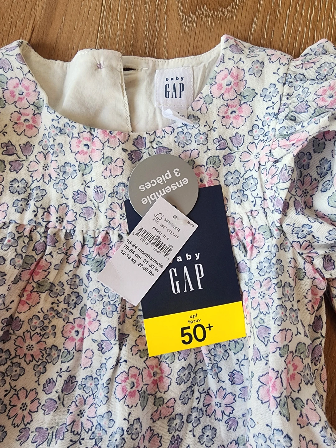 New Gap Baby Floral Top & Bloomer Set, 18-24 Months - photo 2