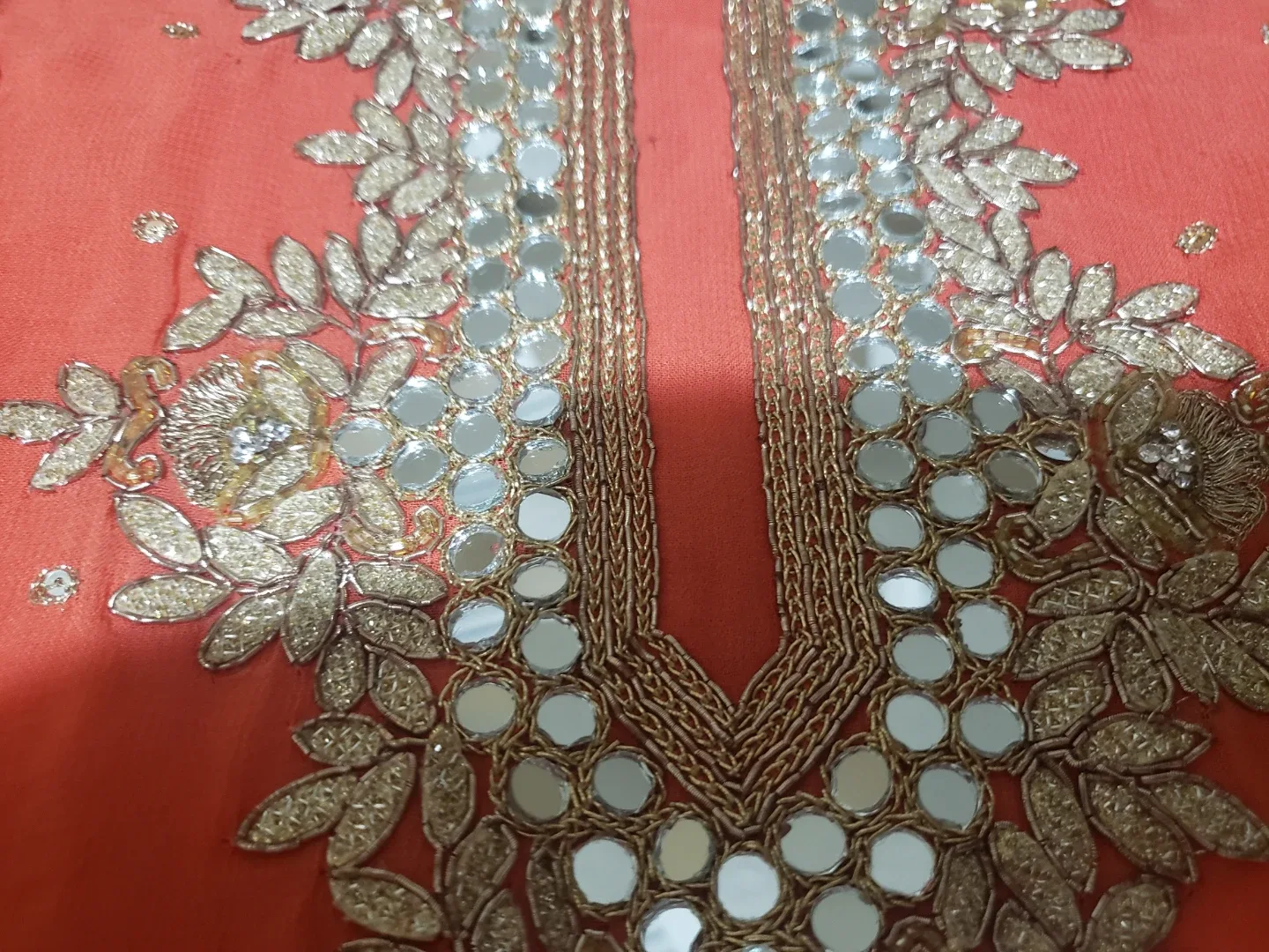 Coral Embroidered Salwar Kameez