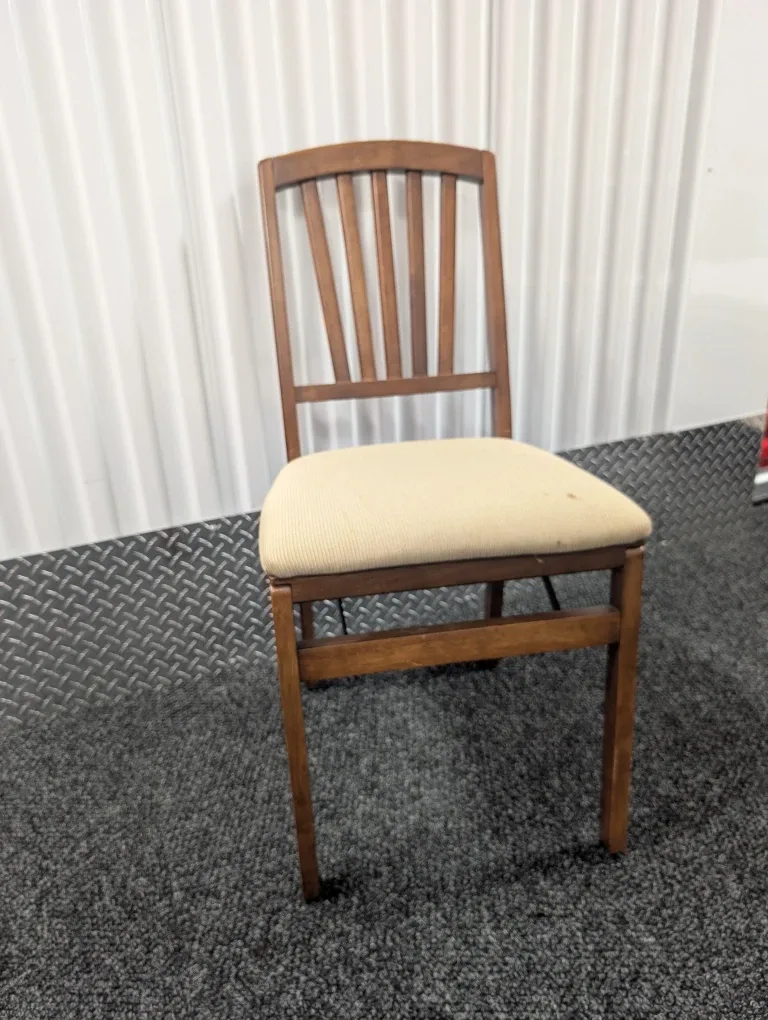 Folding Wooden Chair with Padded Seat