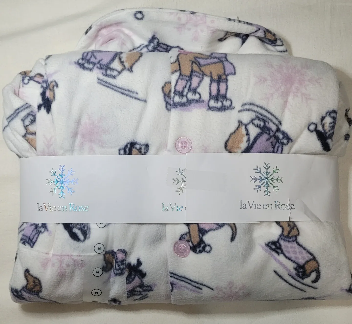 NEW La Vie en Rose Micro Polar Fleece PJ Set - M image indicator(4)