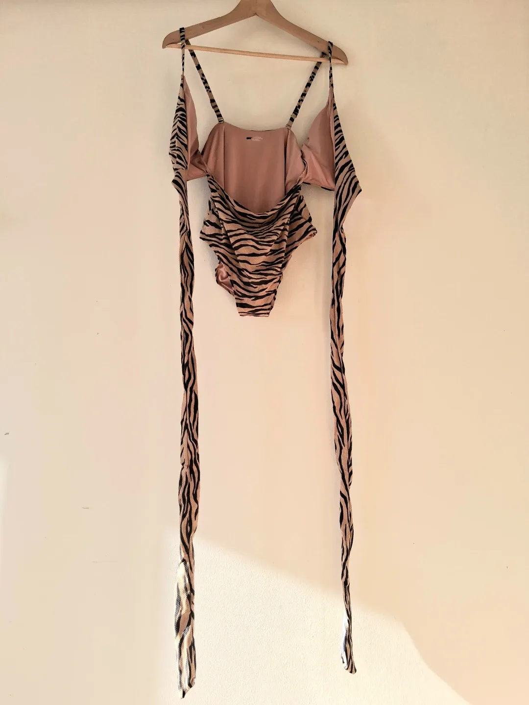 Long Rope Tie Swimming Suit Women Sz L image indicator(5)