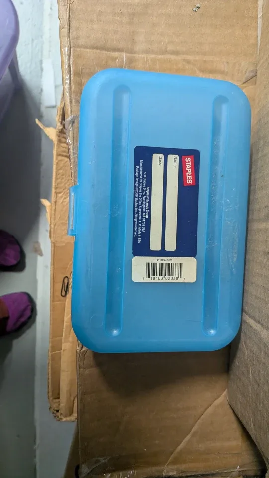 Staples Blue Pencil Box