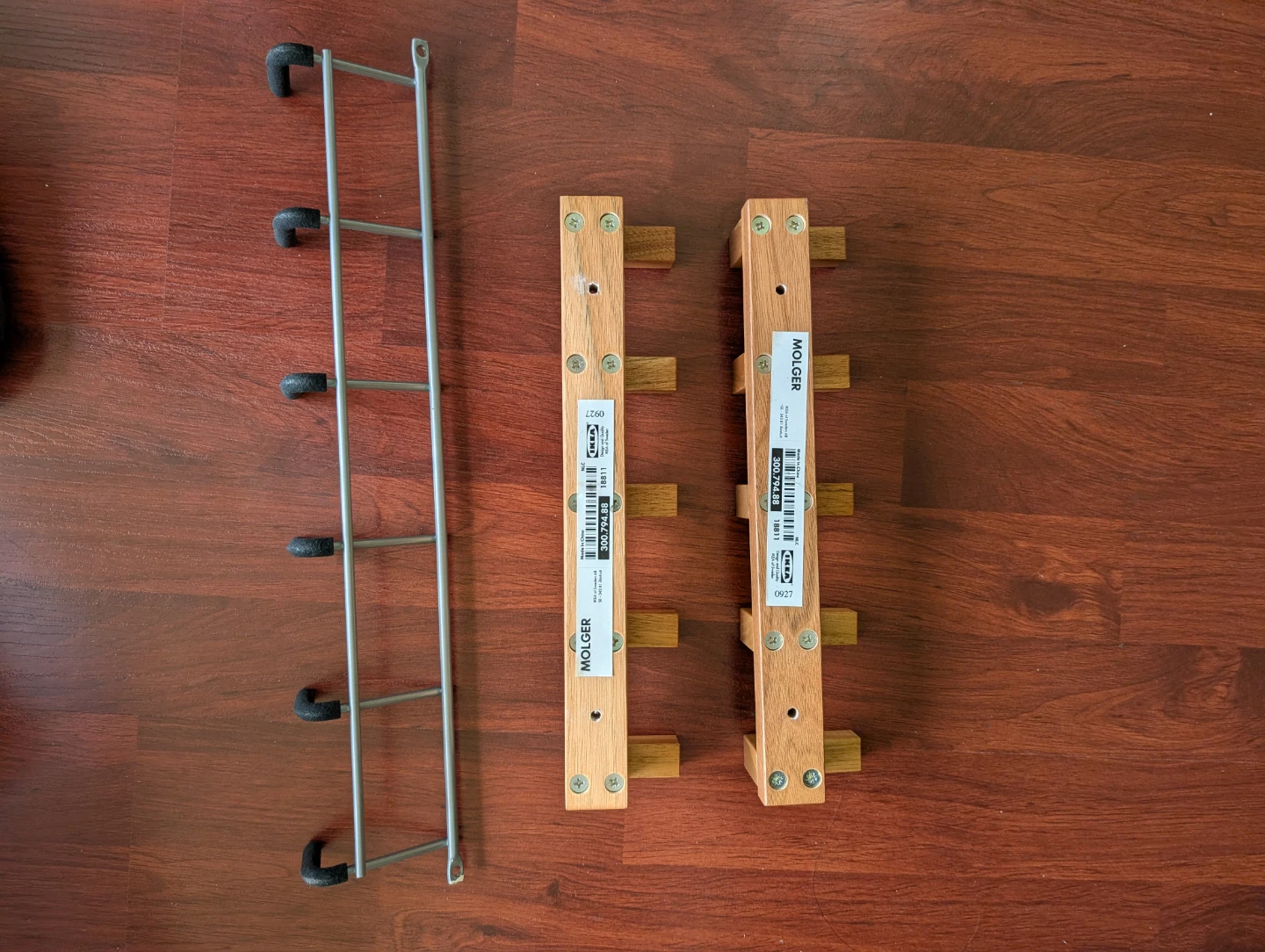 IKEA Molger Wooden & Metal Wall Mounted Hangers - photo 5