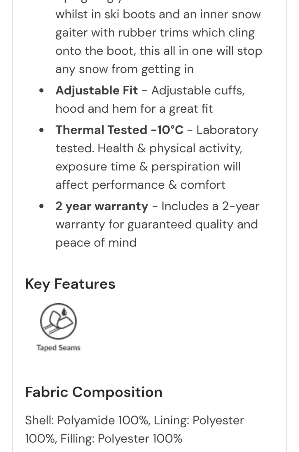 Mountain Warehouse Kids Snowsuit - Black image indicator(9)