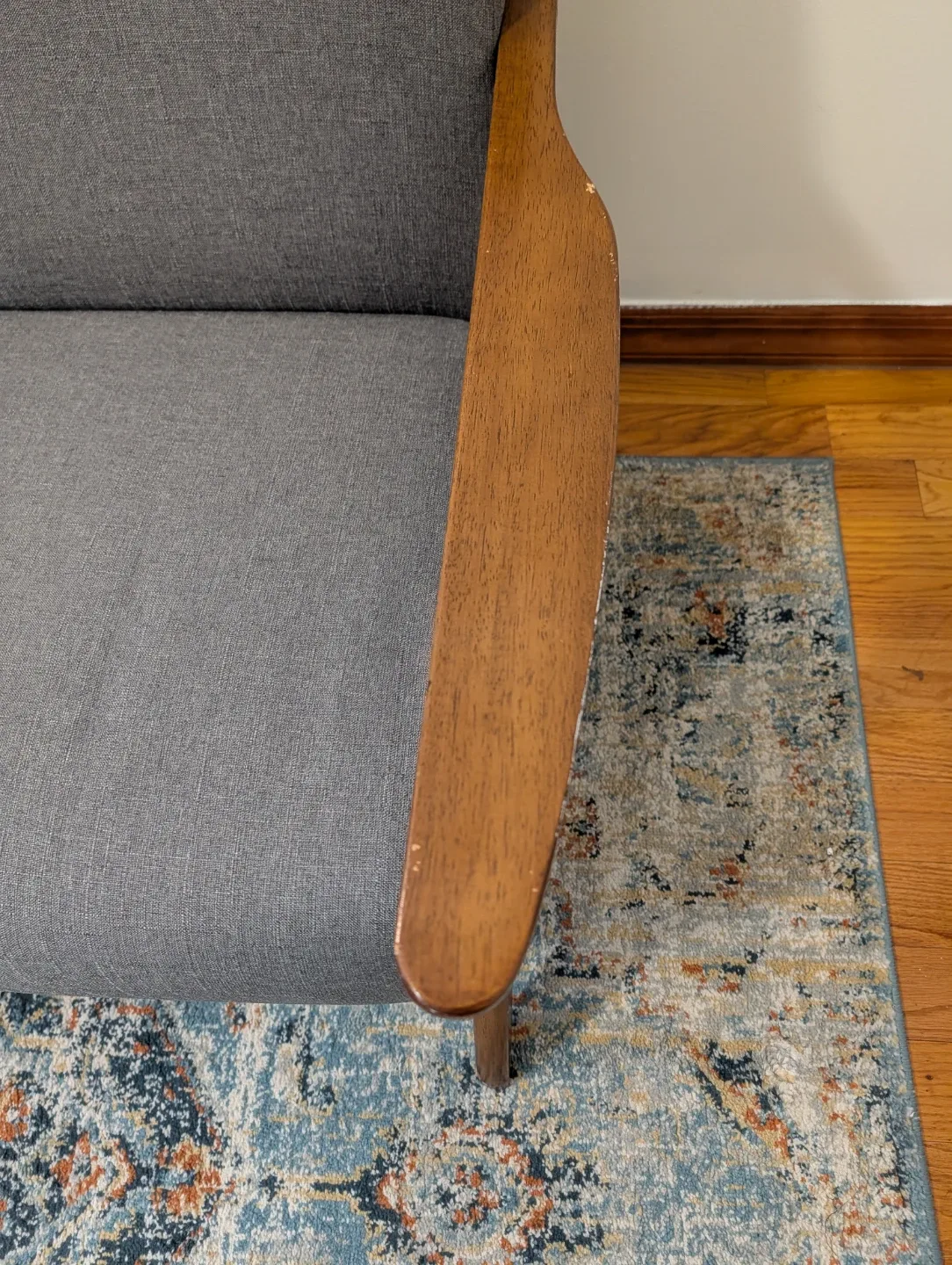 Mid-Century Modern Gray Armchair image indicator(3)