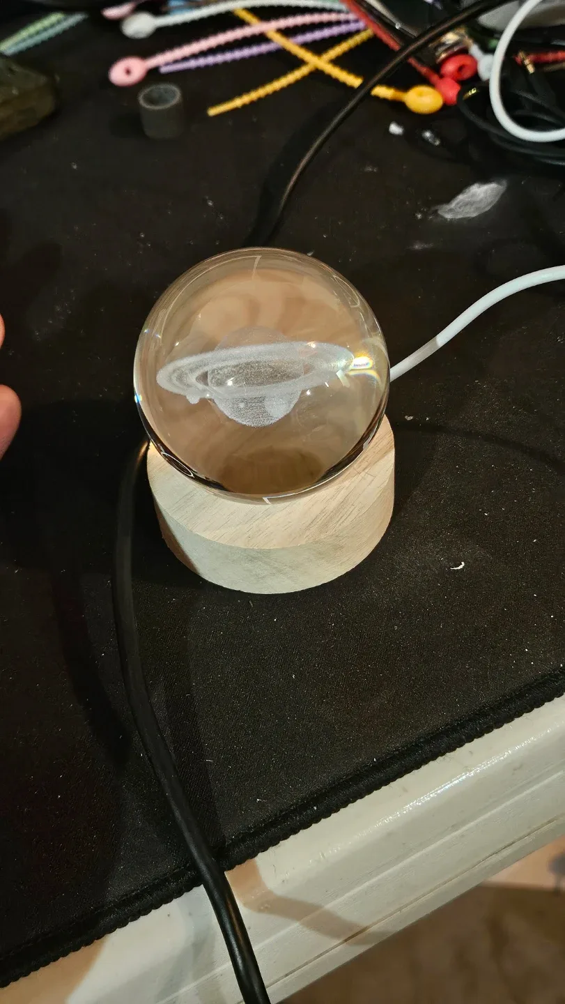 Saturn Planet Crystal Ball Night Light thumbnail