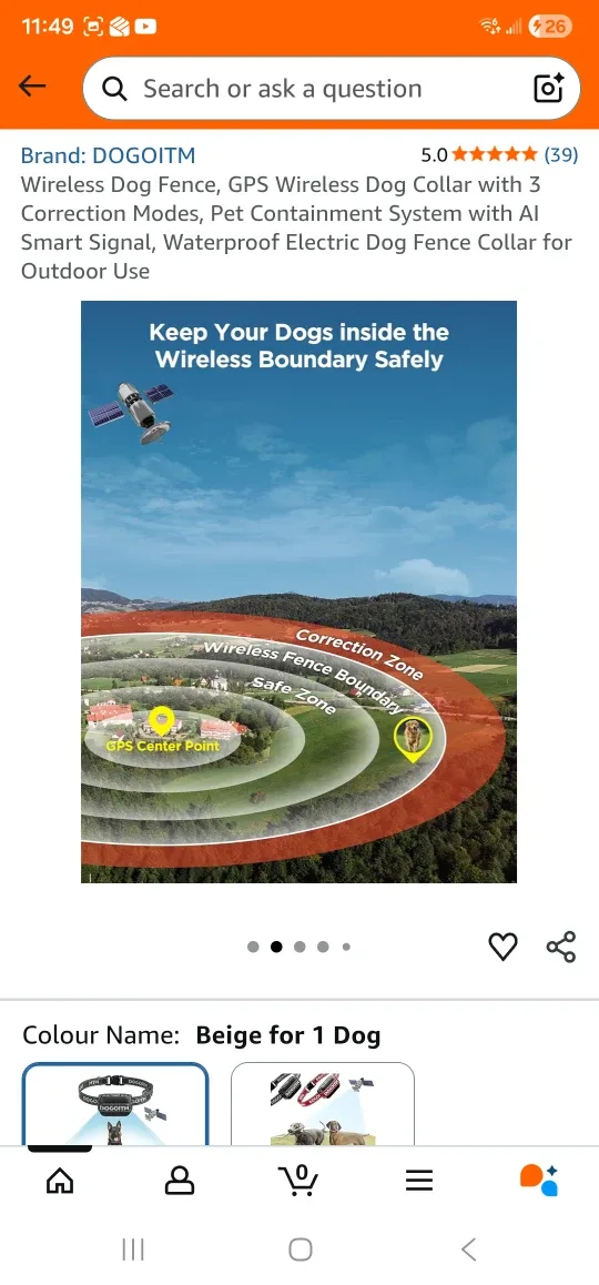 DOGOITM Wireless Dog Fence Collar - Beige, New in Box! image indicator(4)