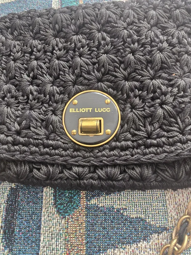 Elliott Lucca Black Crochet Chain Bag image indicator(2)
