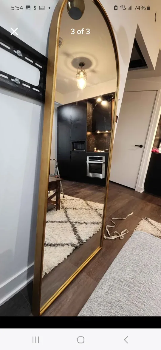 Gold Arch Standing Mirror