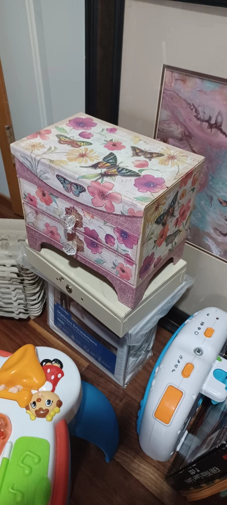 Floral Butterfly Jewelry Box with Mirror - photo 2