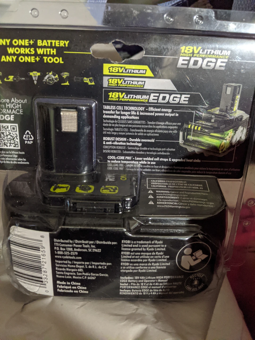 Ryobi ONE+ 18V Lithium 4Ah Battery - New! - photo 2