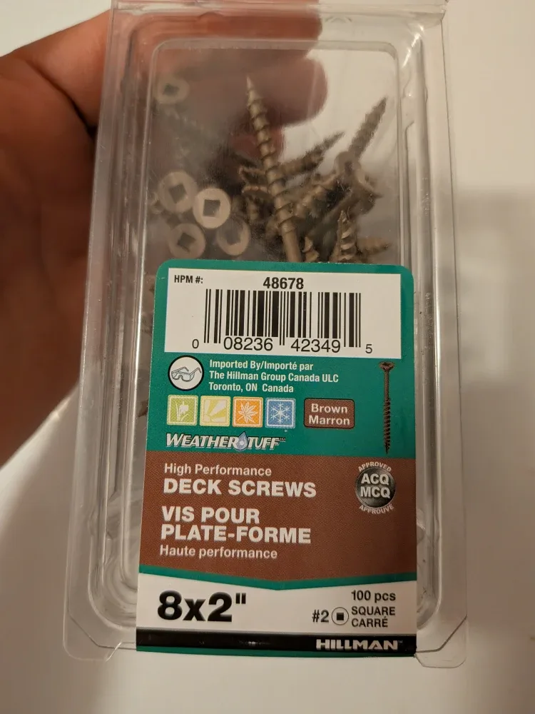 Hillman Deck Screws 8x2" Brown 100pcs New, unopened