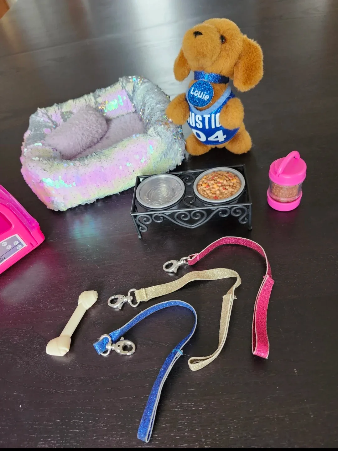 Justice Pets toy dog with crate, bed, leashes, food, bone + image indicator(2)