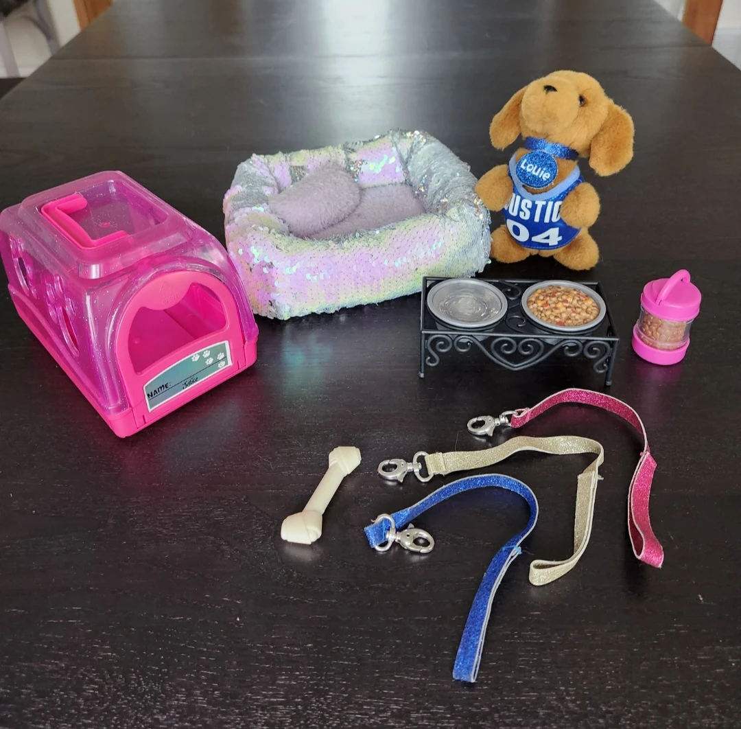 Justice Pets toy dog with crate, bed, leashes, food, bone + - photo 2