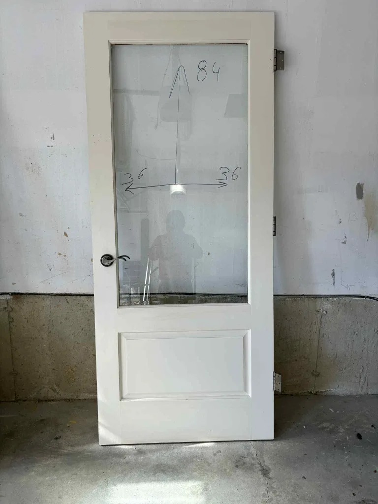 Solid wood White Interior Doors with Glass Panel image indicator(4)