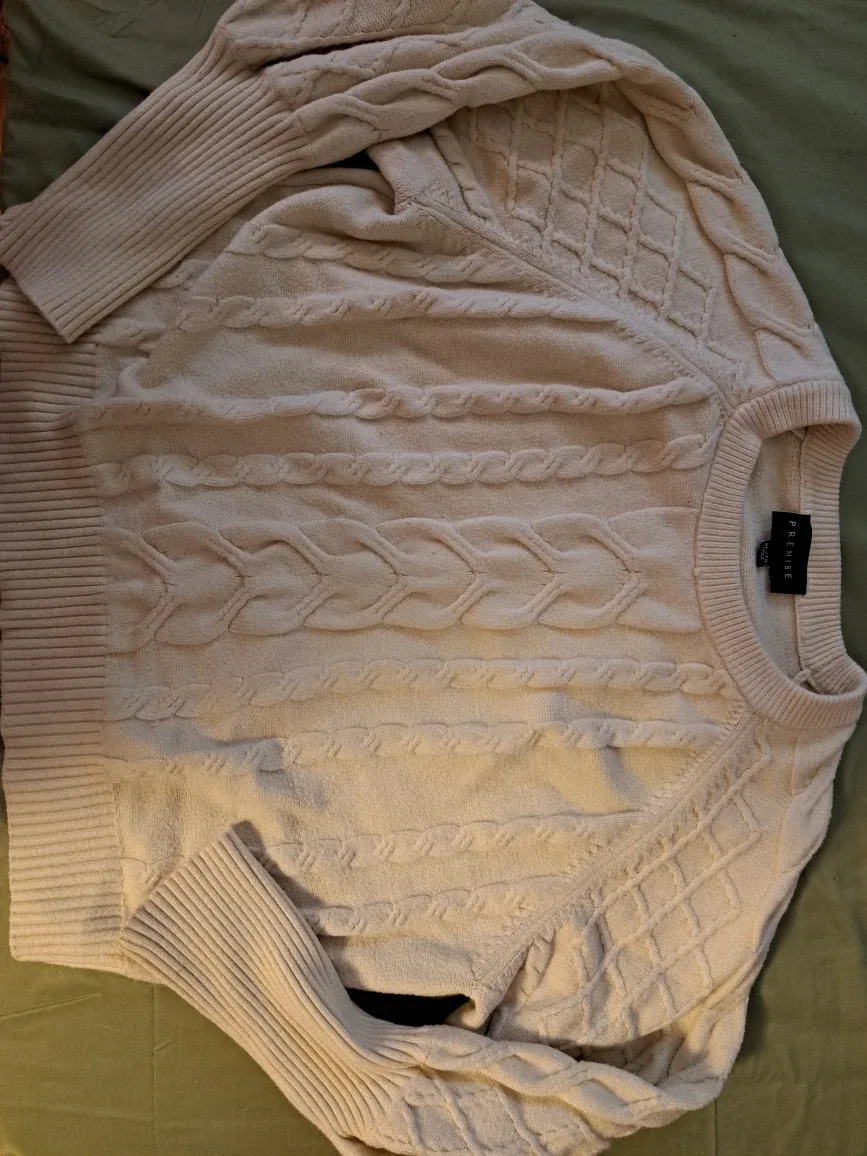 Parente Cream Cable Knit Sweater image indicator(2)