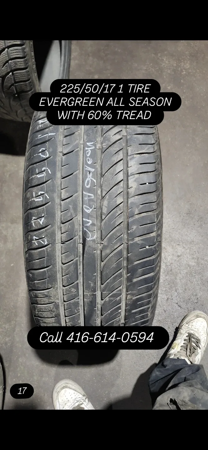 Evergreen All Season Tire 225/50/17 - 60% Tread thumbnail