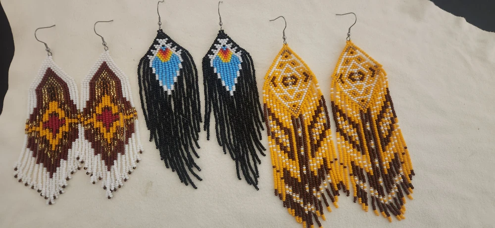 Handmade Beaded Fringe Earrings