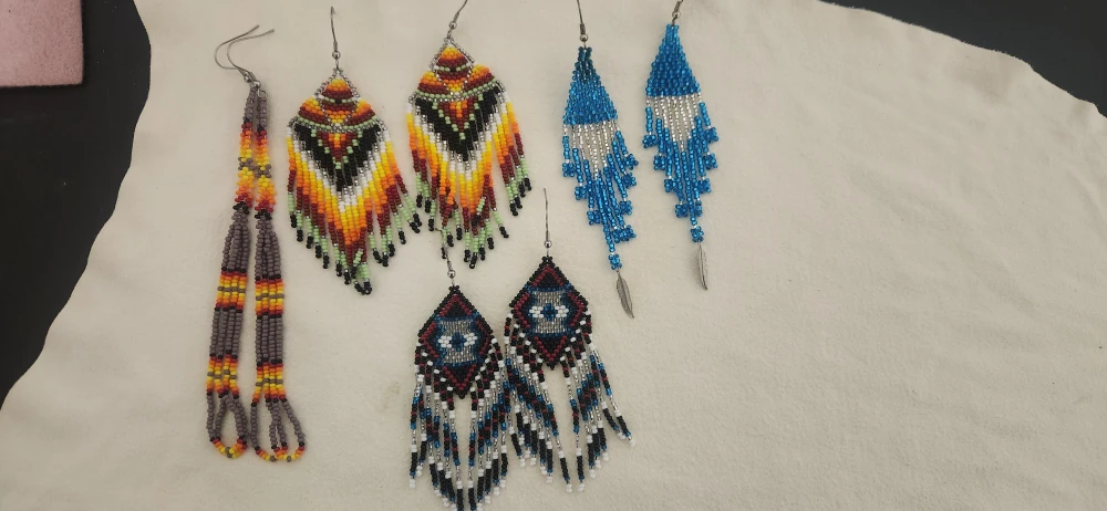 Handmade Beaded Fringe Earrings - photo 2