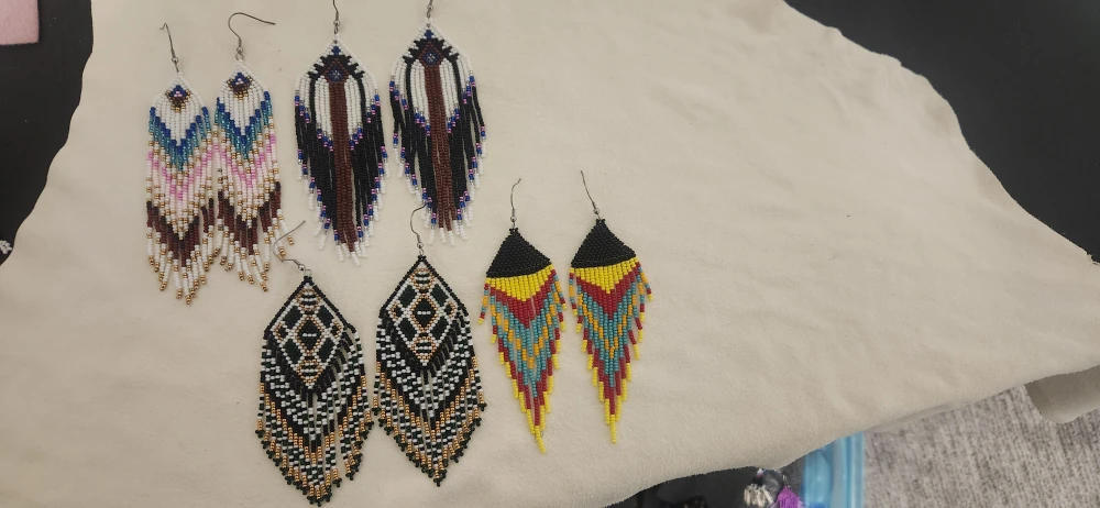 Handmade Beaded Fringe Earrings - photo 3