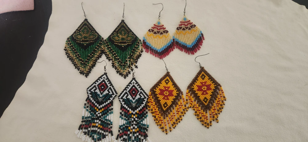 Handmade Beaded Fringe Earrings - photo 4