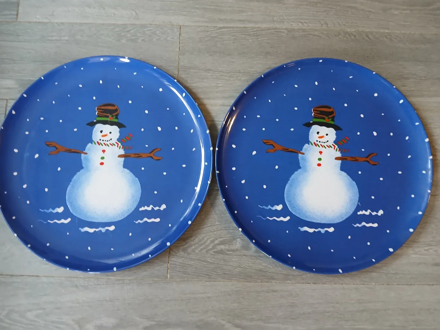 2 Snowman Decorative Plates available! $4 EACH FIRM. thumbnail