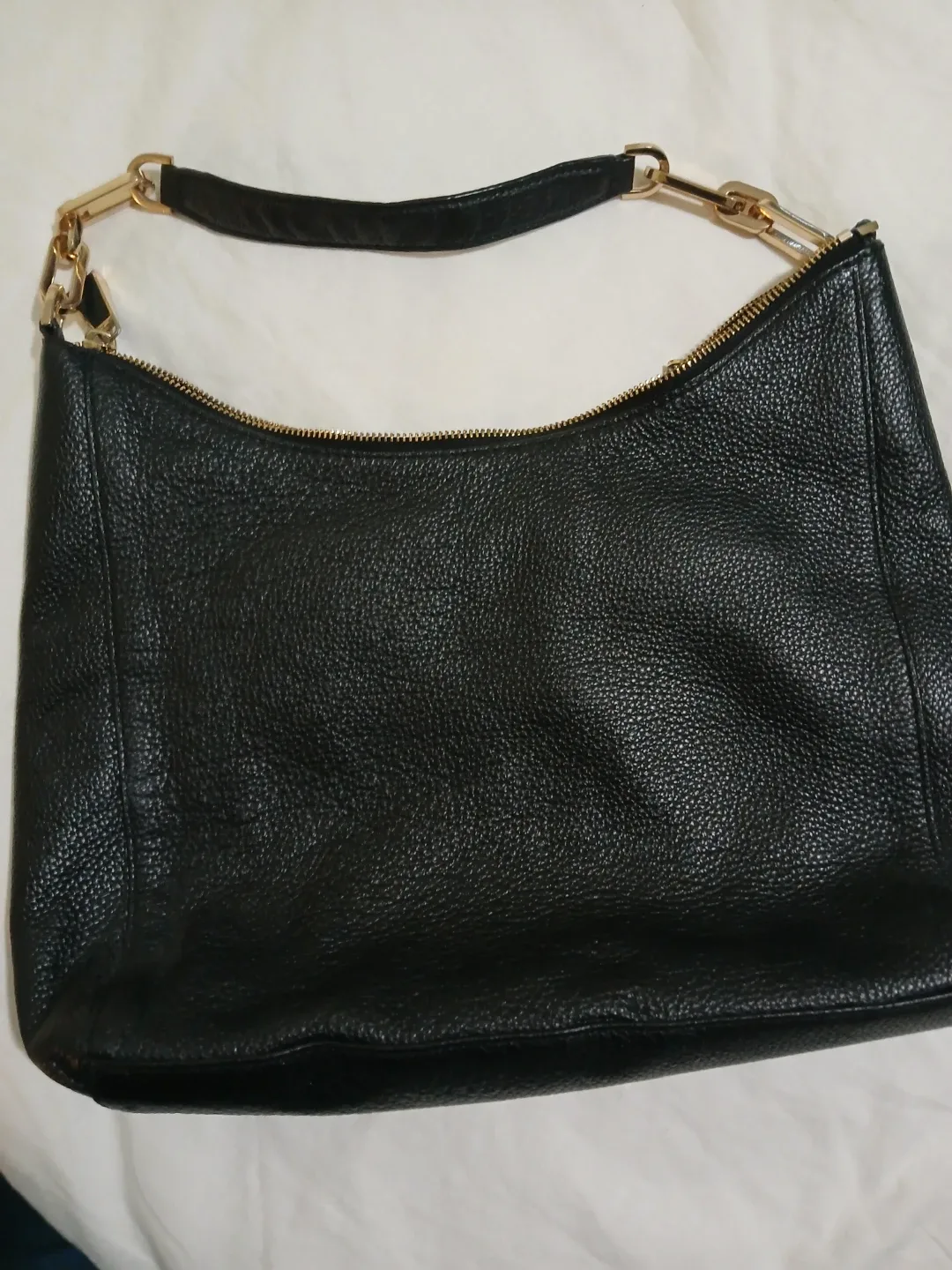 Michael Kors Genuine Black Pebbled Leather Shoulder Bag image indicator(6)
