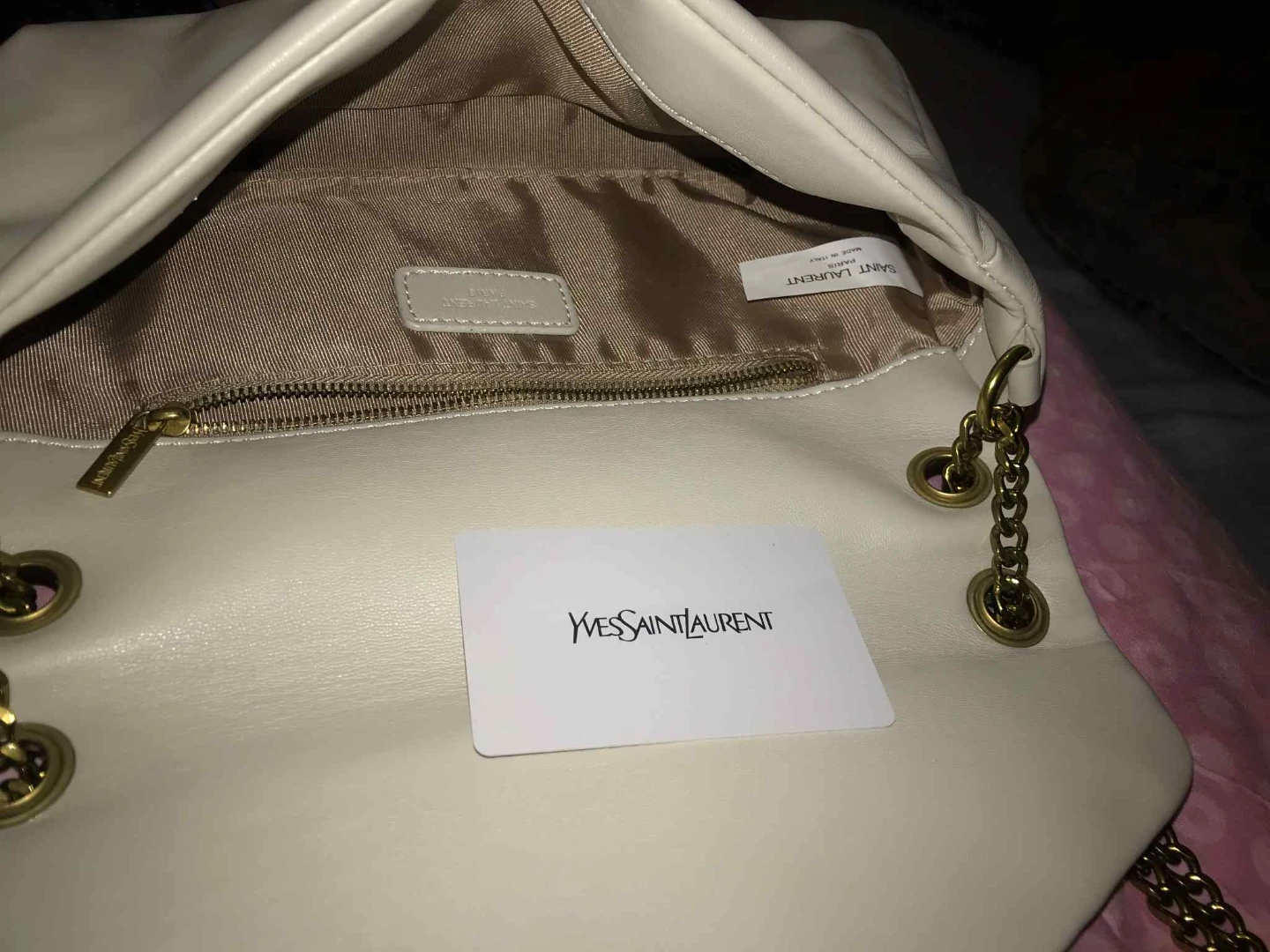 Yves Saint Laurent YSL White Leather Shoulder Bag - photo 2