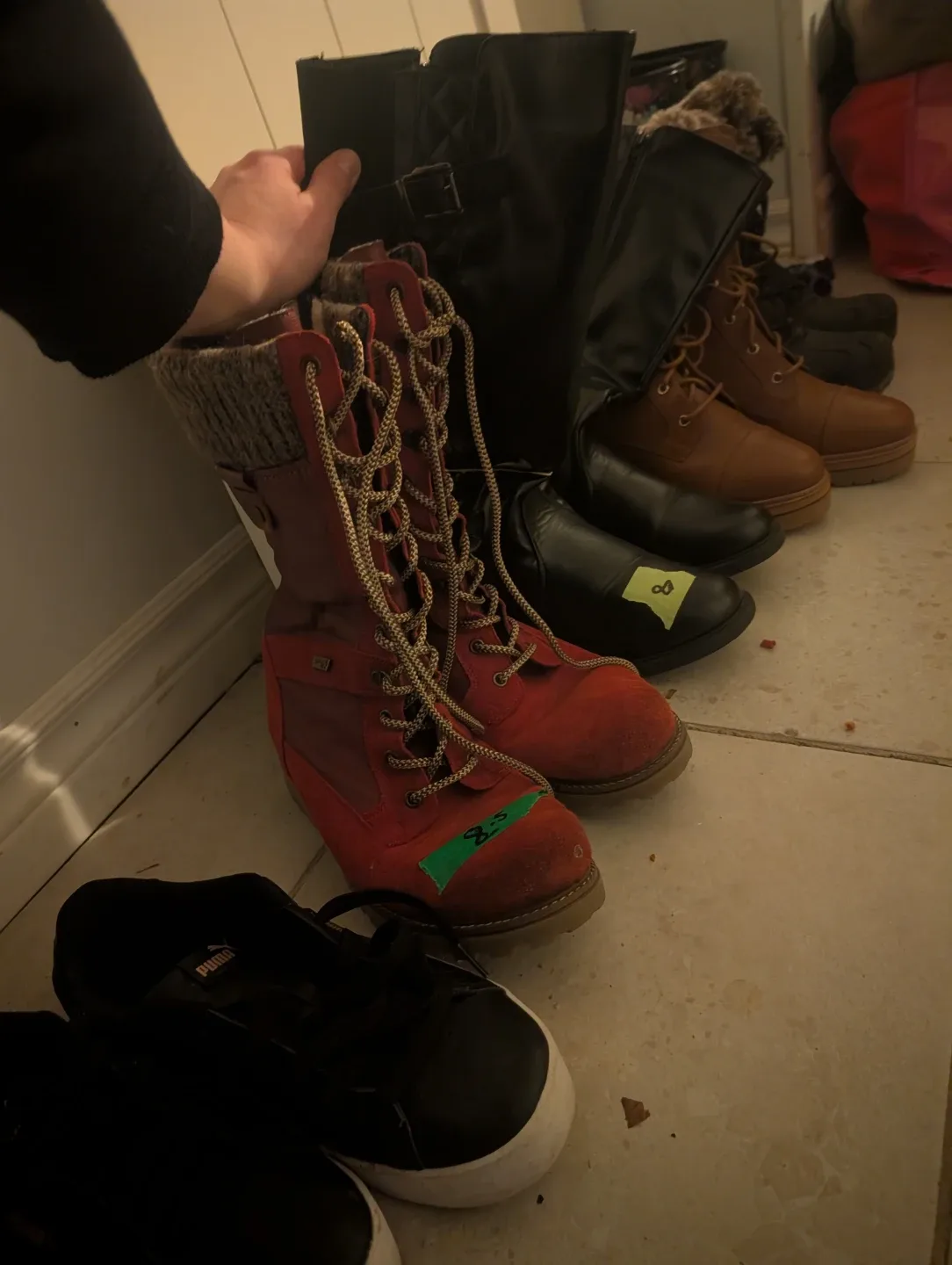 Red Fuzzy Winter Boots