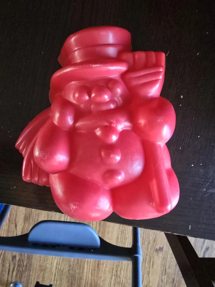 Vintage Red Plastic Snowman Jello Mold