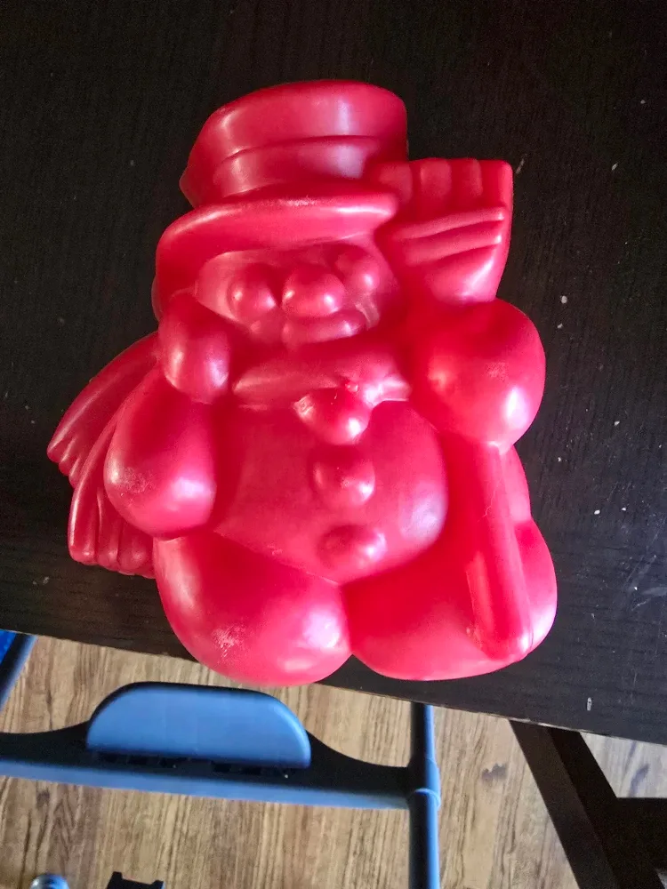 Vintage Red Plastic Snowman Jello Mold