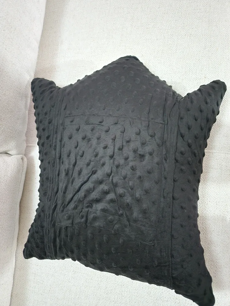 Black Textured Throw Pillow