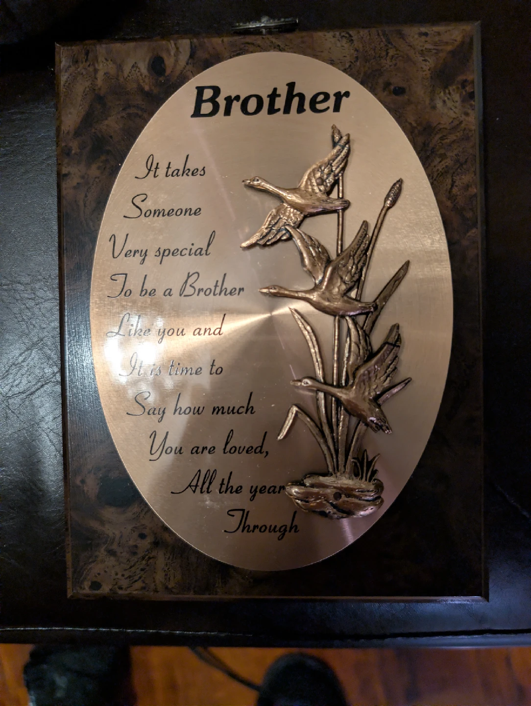 Vintage Bell Tree Inc. Brother 3D Copper Wood Wall Decor