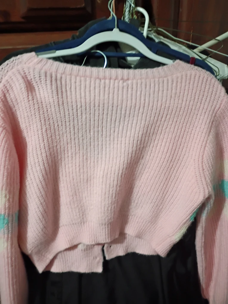 🥦 Shein Pink Cropped Knitted Sweater - photo 3